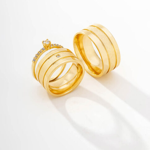 Par de Alianças Ouro 18k - Heloise Gold