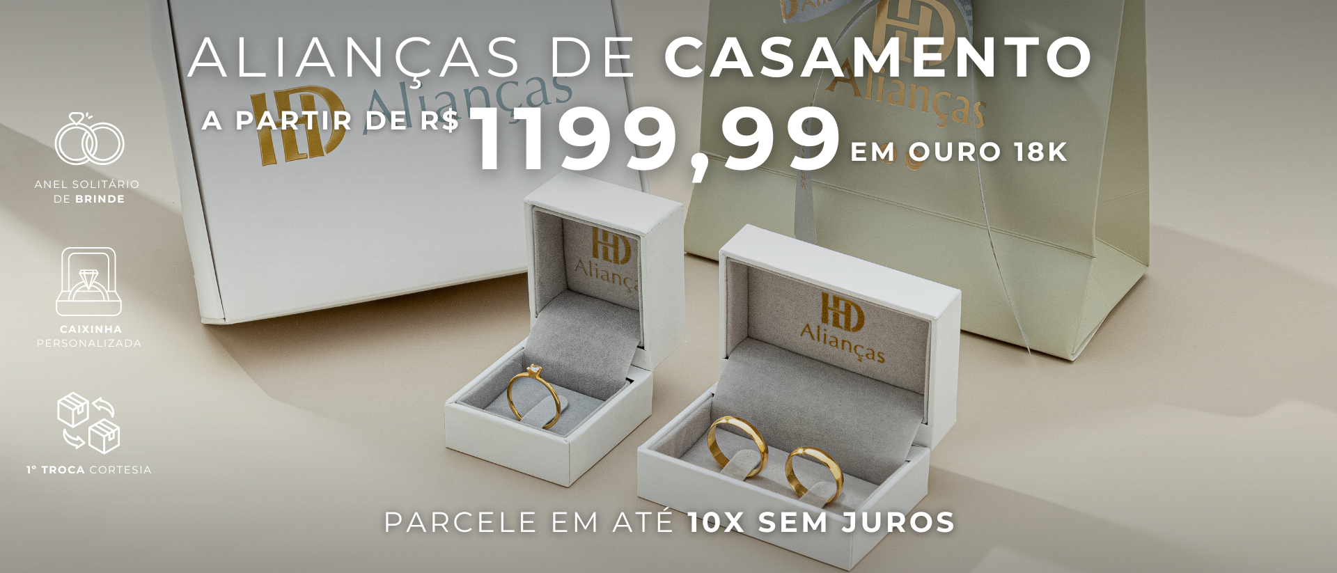Alianças em ouro 18k - Promoção 