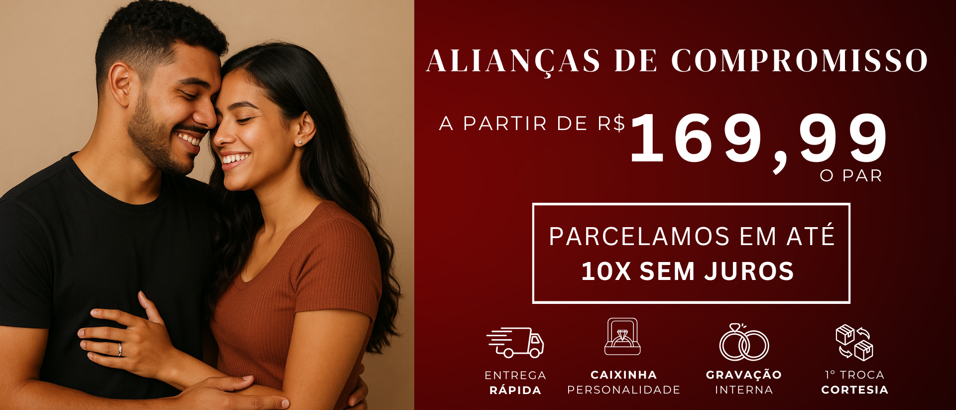 Alianças em prata 950 - Promoção 
